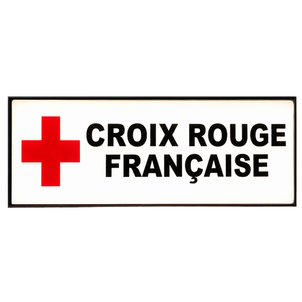 Pare Soleil Lumineux LED Croix Rouge de nuit