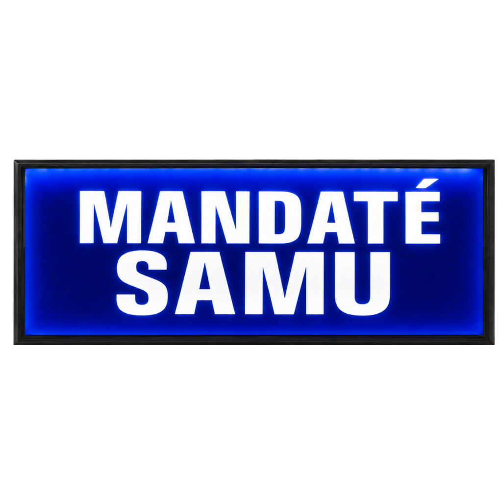 Pare Soleil Lumineux LED Mandaté SAMU de nuit