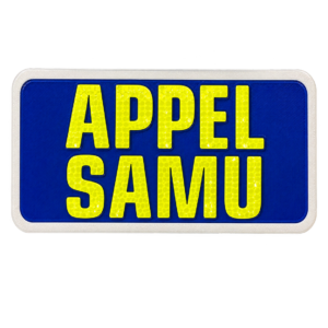 Plaque Pare Soleil Réfléchissante APPEL SAMU jaune