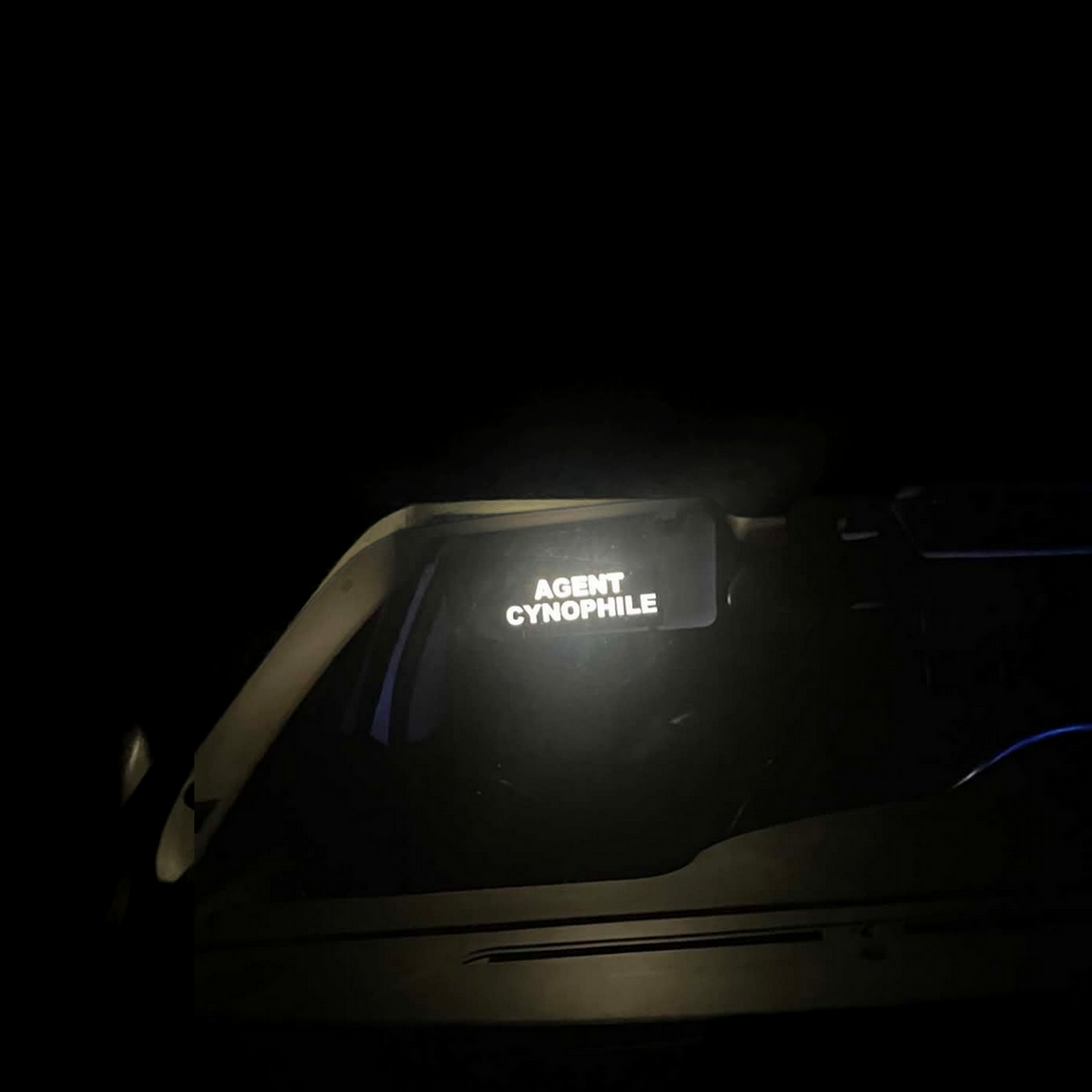 Pare Soleil Lumineux LED Agent Cynophile Noir inside