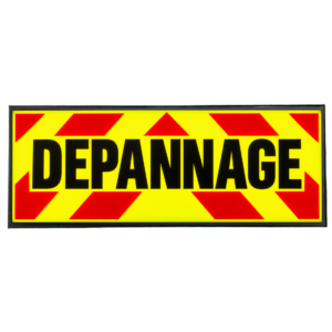 Panneau de dépannage jaune et rouge indiquant « DÉPANNAGE »