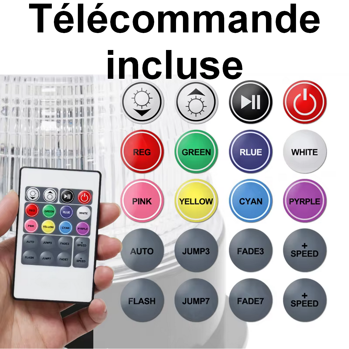 Gyrophare LED RGB télécommande