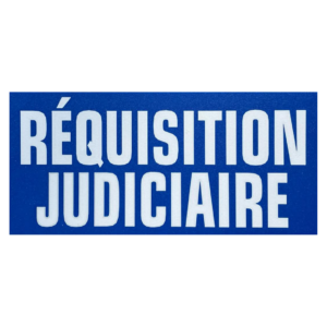 Plaque Identification XL Réquisition Judiciaire